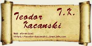Teodor Kaćanski vizit kartica